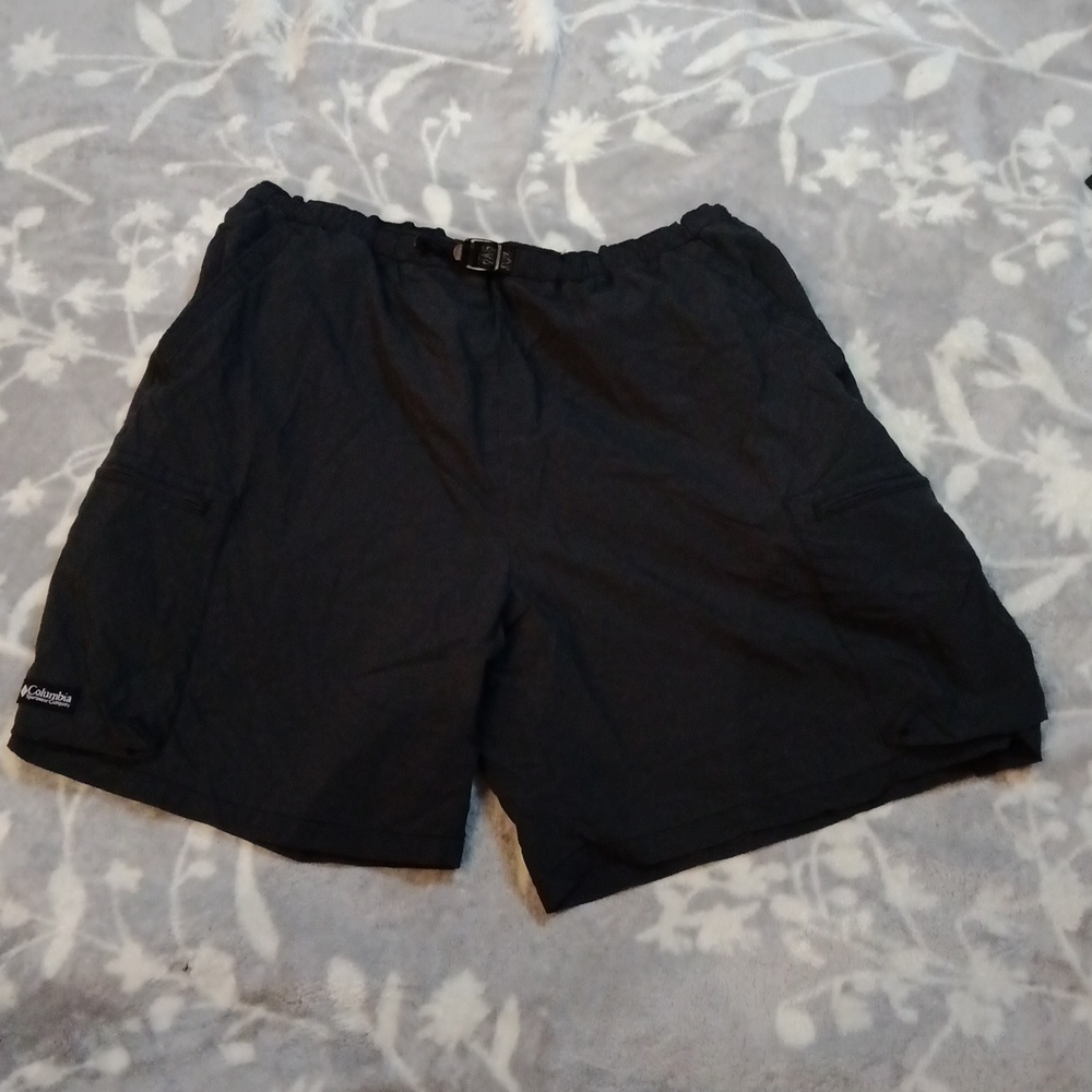 Columbia Men’s Black with Zipper Pockets Swim Trunks, Water Shorts, Size XL